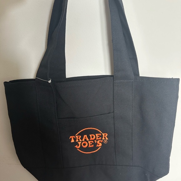 Trader Joe's Limited Edition Halloween Black Mini Canvas Tote Bag NWT - Picture 2 of 2